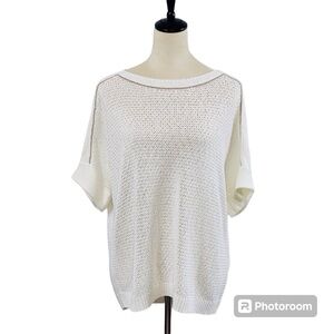 Chico’s | Beaded Mesh Sweater Tee